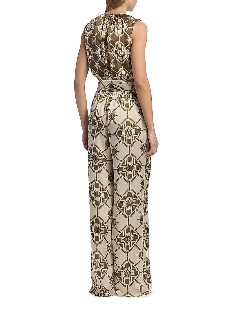 Noelia Printed Sleeveless Jumpsuit