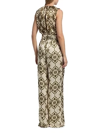 Noelia Printed Sleeveless Jumpsuit