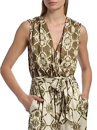 Noelia Printed Sleeveless Jumpsuit