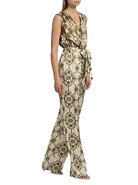 Noelia Printed Sleeveless Jumpsuit