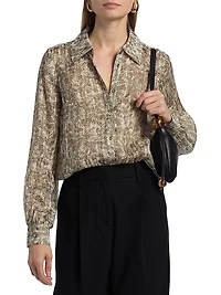 Pauline Printed Silk-Blend Blouse