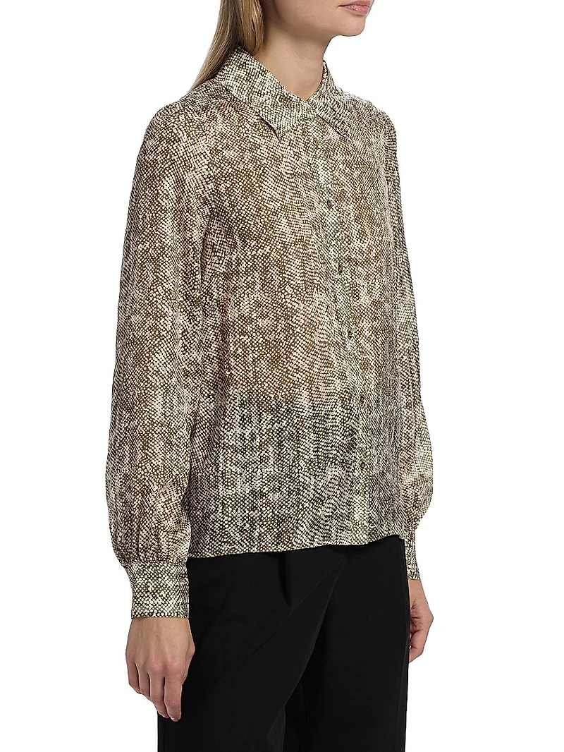Pauline Printed Silk-Blend Blouse