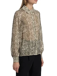 Pauline Printed Silk-Blend Blouse