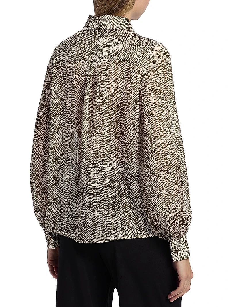 Pauline Printed Silk-Blend Blouse