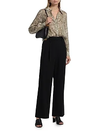 Pauline Printed Silk-Blend Blouse