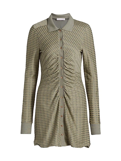 Ivette Textured Stripe Mini-Shirtdress