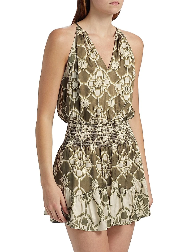 Isabela Printed Blouson Minidress