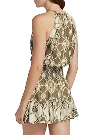 Isabela Printed Blouson Minidress