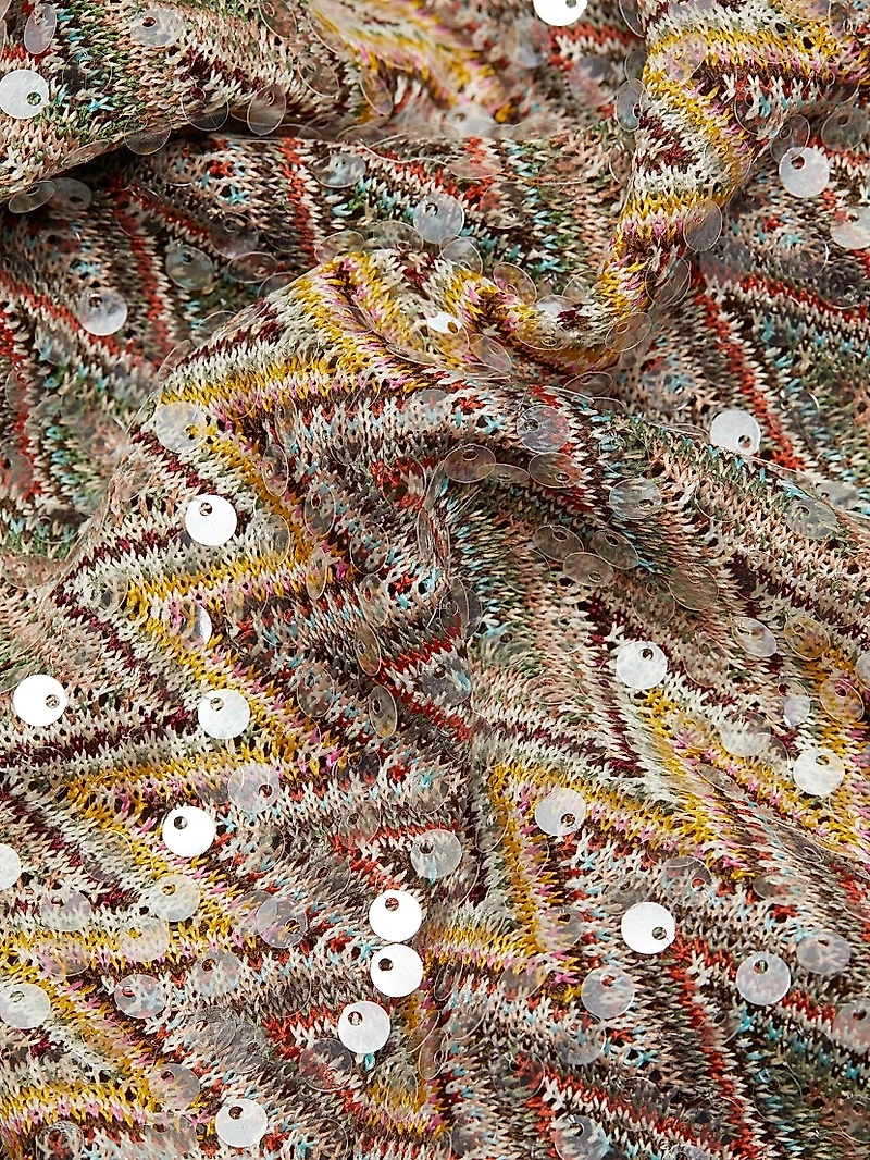 Lilia Sequin Chevron Knit Maxi Dress