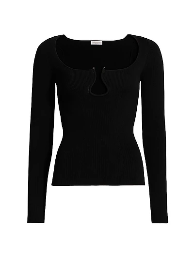 Lylia U-Ring Long-Sleeve Top