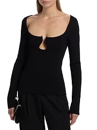 Lylia U-Ring Long-Sleeve Top
