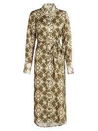 Victoria Tile Print Shirtdress