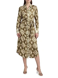 Victoria Tile Print Shirtdress