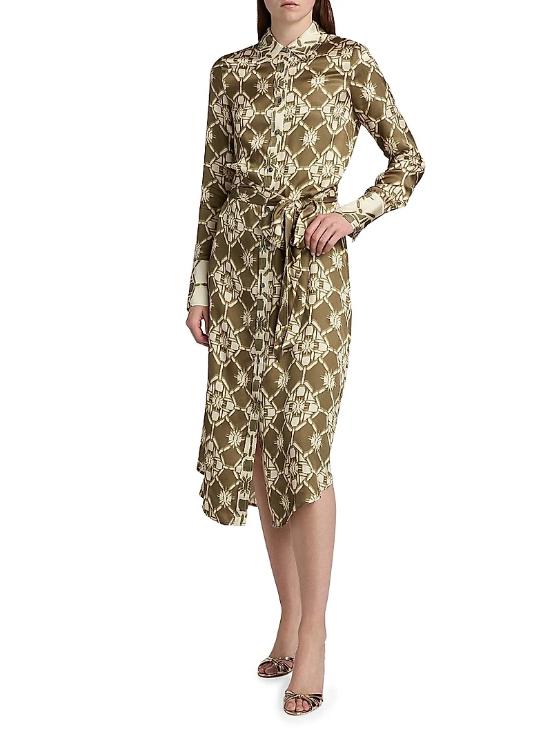 Victoria Tile Print Shirtdress