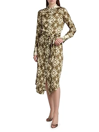 Victoria Tile Print Shirtdress