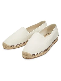Slip-On Canvas & Leather Espadrillas