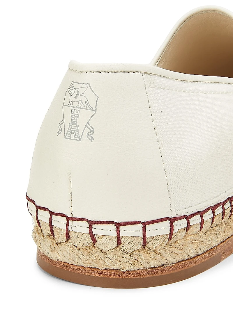 Slip-On Canvas & Leather Espadrillas