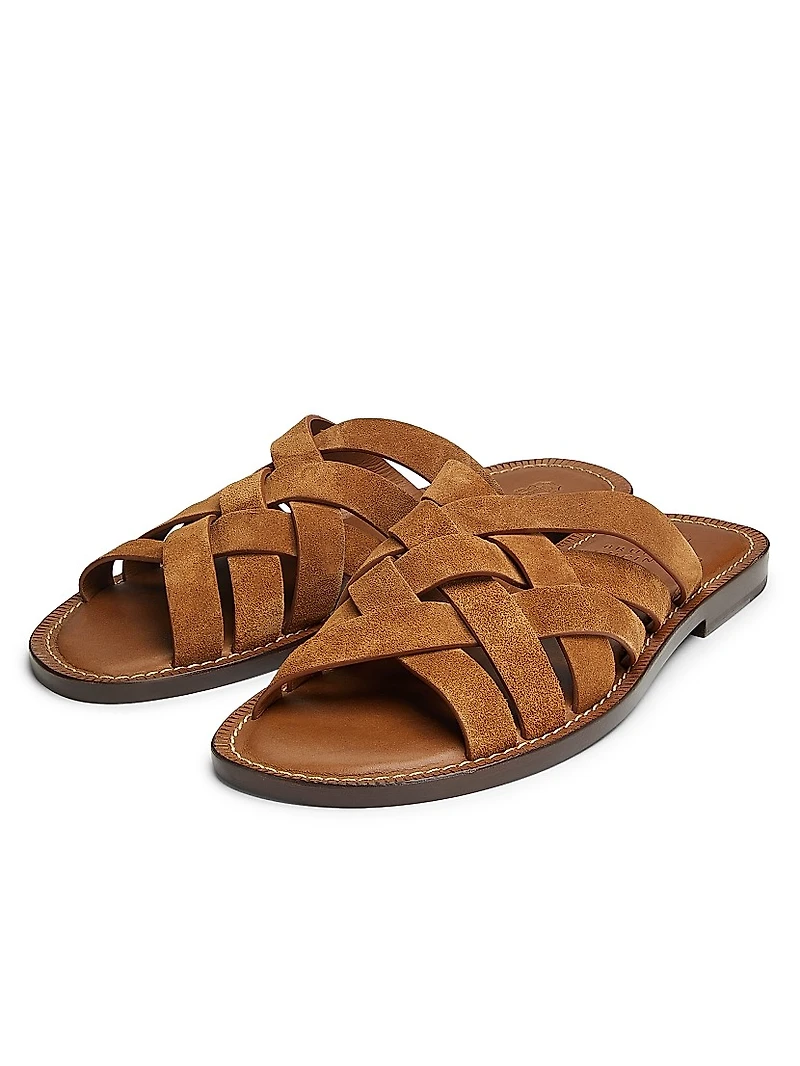 Woven Suede Sandals