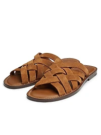 Woven Suede Sandals