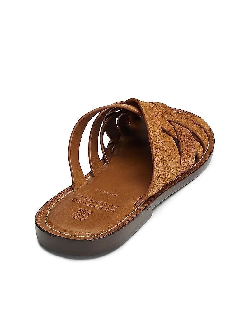 Woven Suede Sandals
