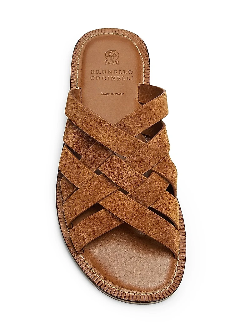 Woven Suede Sandals