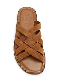 Woven Suede Sandals