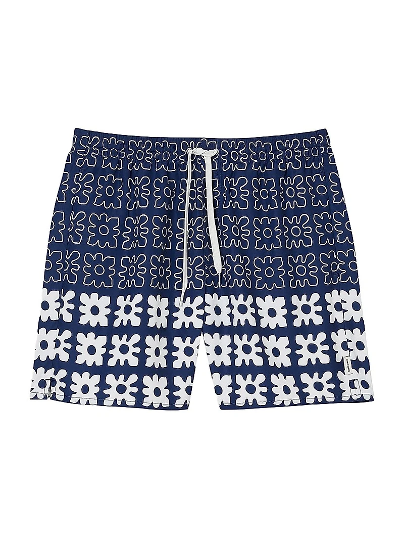 Floral Print Swim Trunks