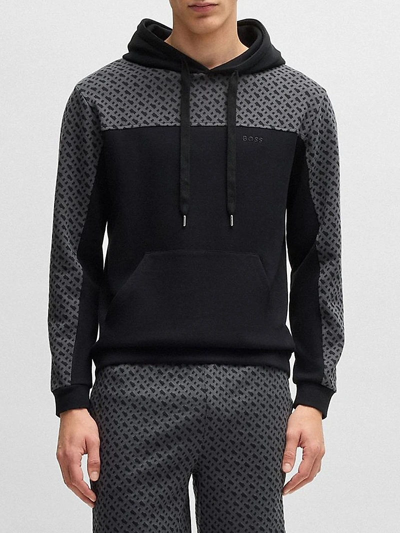 Hoodie with Monogram Pattern