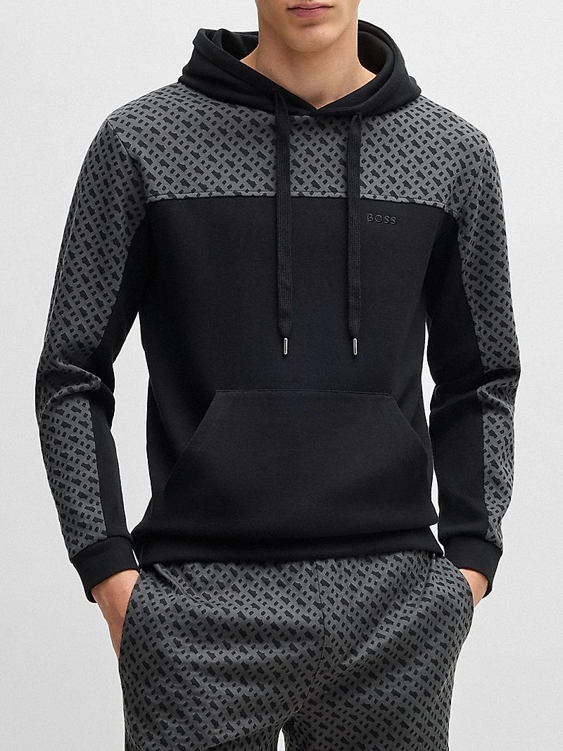 Hoodie with Monogram Pattern