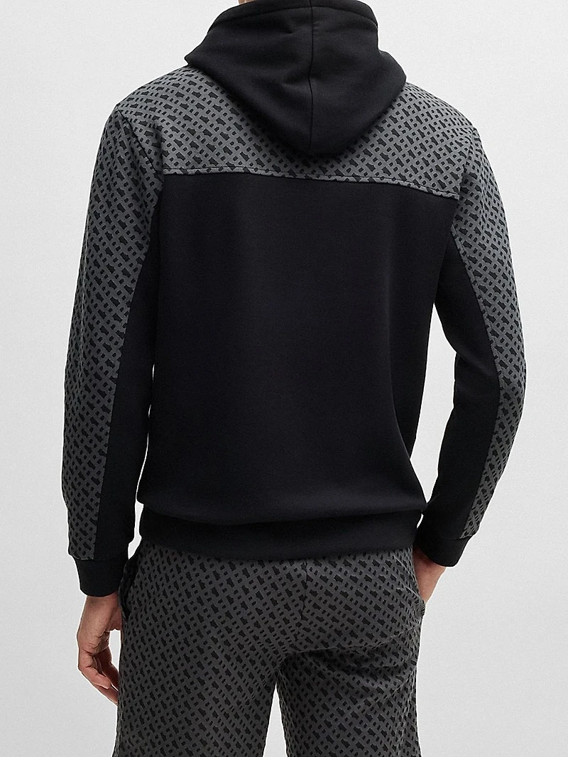 Hoodie with Monogram Pattern