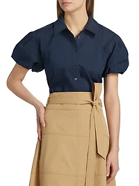 Elza Puff-Sleeve Crop Shirt