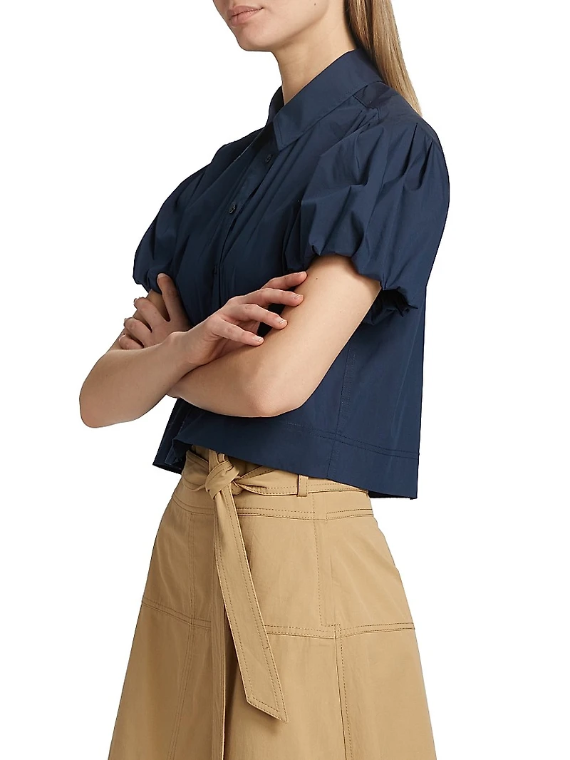 Elza Puff-Sleeve Crop Shirt