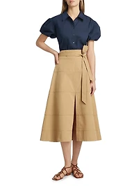 Elza Puff-Sleeve Crop Shirt