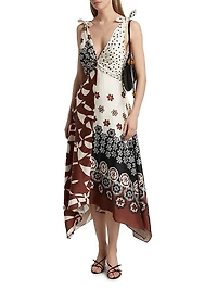 Mabel Printed Handkerchief Midi-Dress