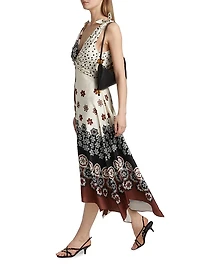 Mabel Printed Handkerchief Midi-Dress