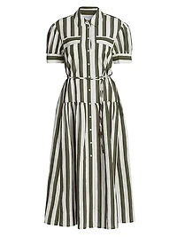 Carrington Seersucker Striped Midi-Dress