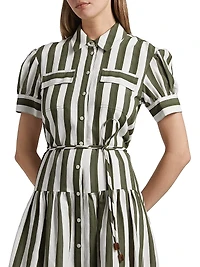 Carrington Seersucker Striped Midi-Dress