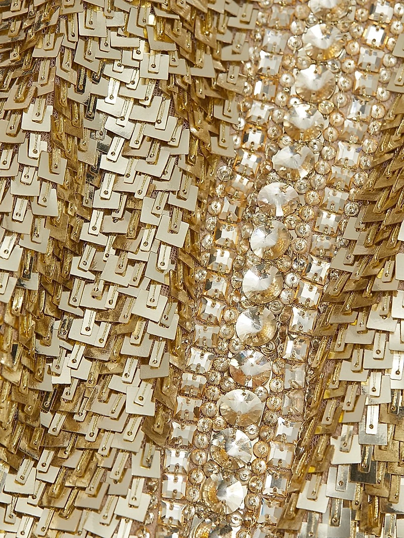 Sequined Embroidered Gown