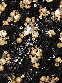 Bronze Embroidered Sequin Gown