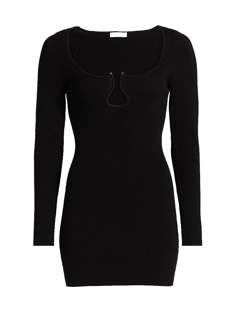 Lyl U-Ring Long-Sleeve Minidress
