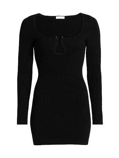 Lyl U-Ring Long-Sleeve Minidress