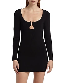 Lyl U-Ring Long-Sleeve Minidress