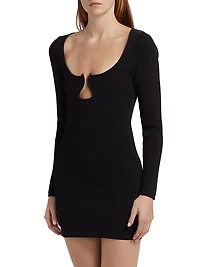 Lyl U-Ring Long-Sleeve Minidress