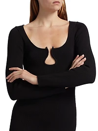 Lyl U-Ring Long-Sleeve Minidress