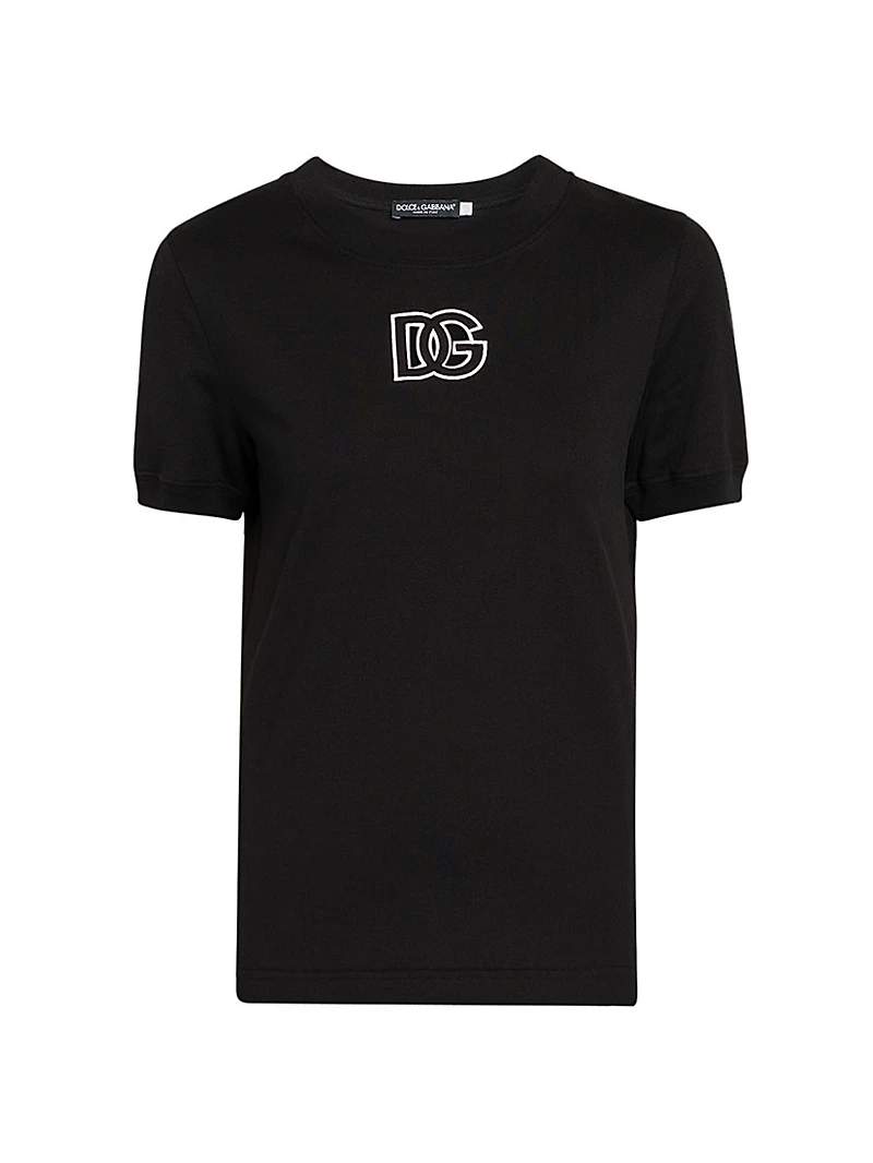 Cut-Out Logo Cotton T-Shirt