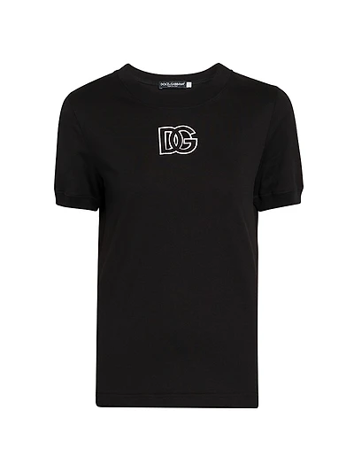 Cut-Out Logo Cotton T-Shirt