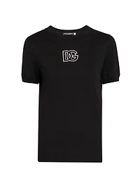 Cut-Out Logo Cotton T-Shirt