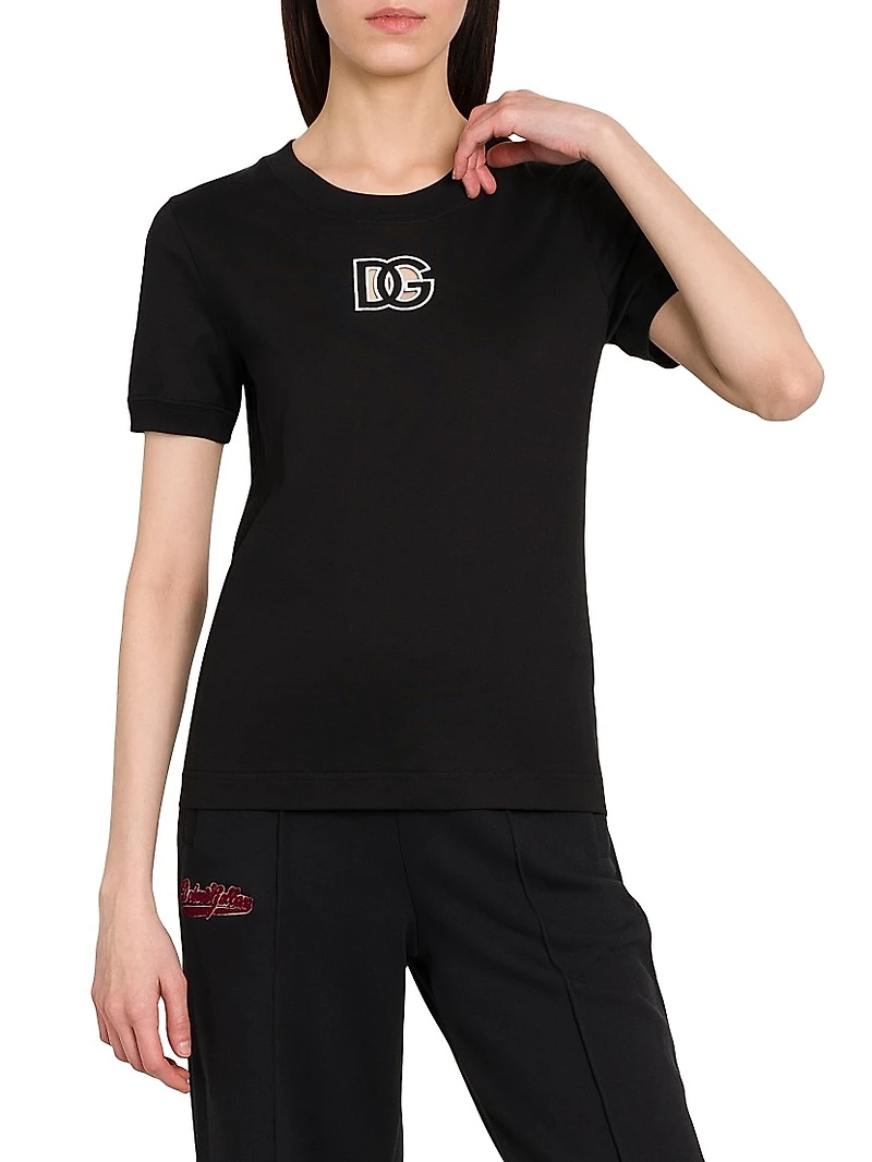 Cut-Out Logo Cotton T-Shirt