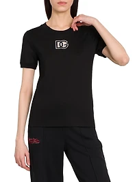 Cut-Out Logo Cotton T-Shirt