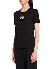 Cut-Out Logo Cotton T-Shirt